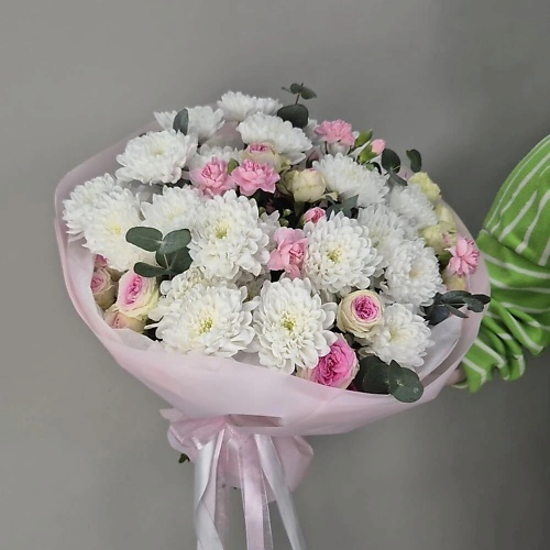 Букет живых цветов ШАРЛАНДИЯ ГРИНЛАНДИЯ Букет Мягкие эмоции